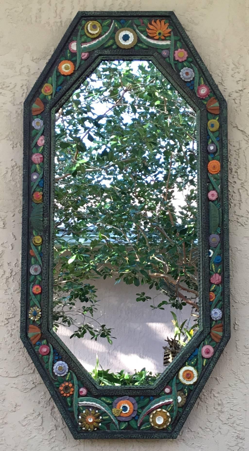 Handcrafted Painted Iron Mirror 3
