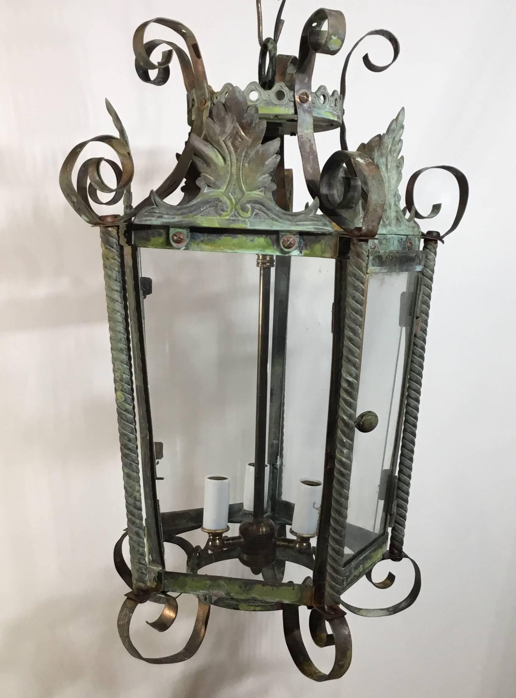 Early 20th Century Antique French Hanging Lantern or Chandler