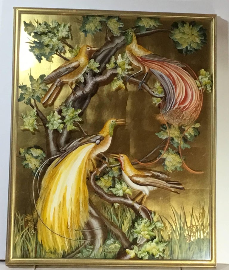 Pair of Reverse Painting on Glass at 1stDibs