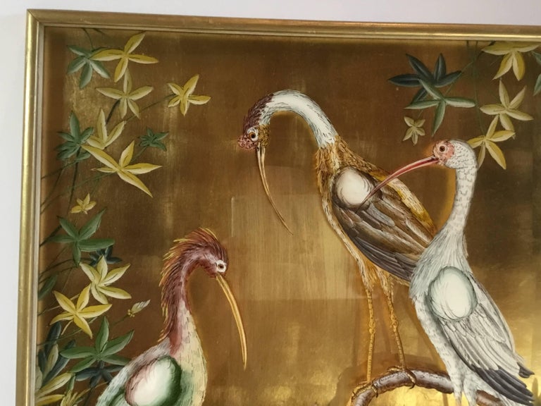 Pair of Reverse Painting on Glass at 1stDibs