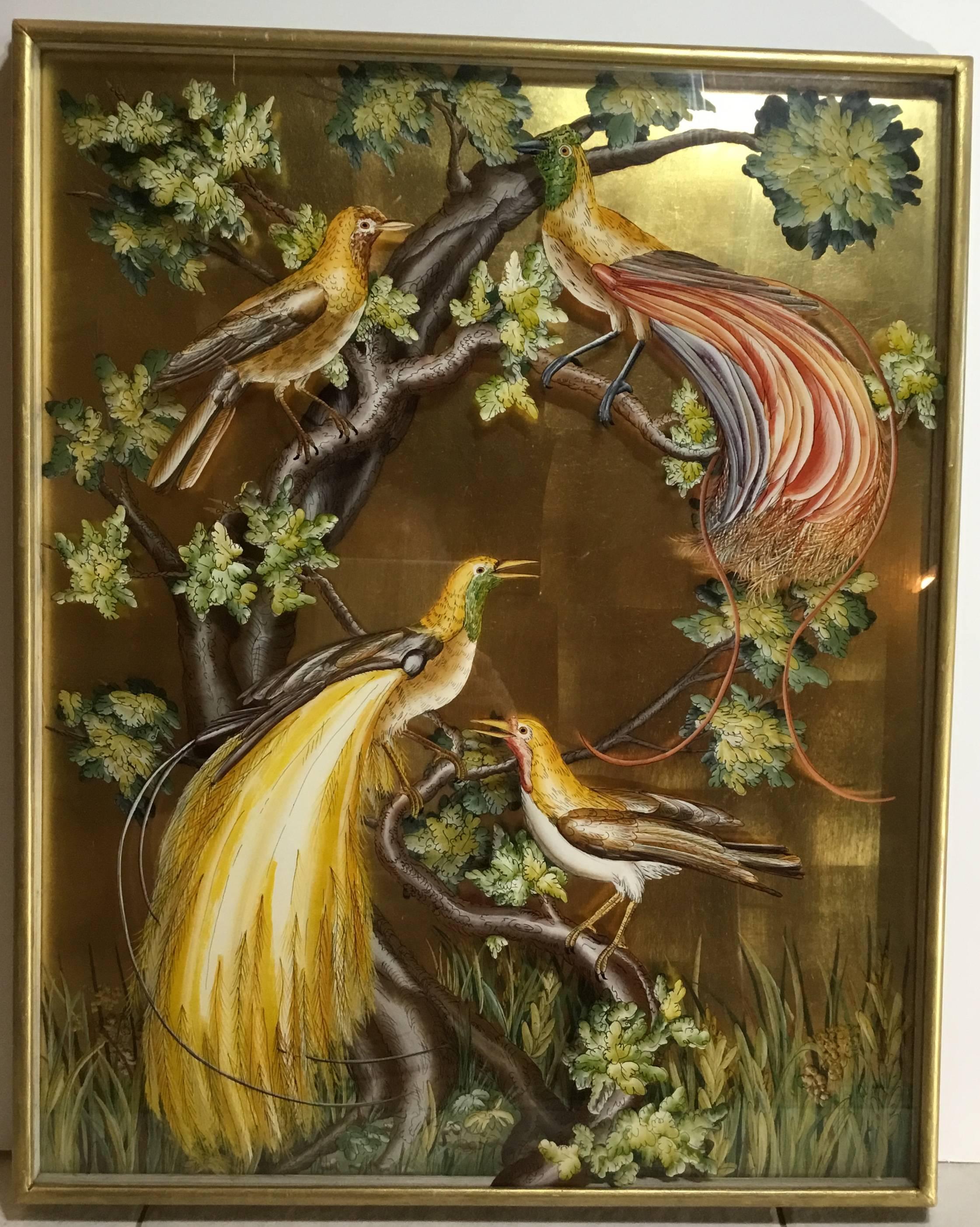 Pair of Reverse Painting on Glass 2