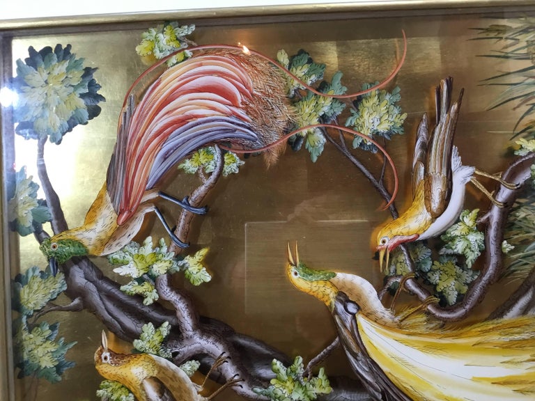 Pair of Reverse Painting on Glass at 1stDibs