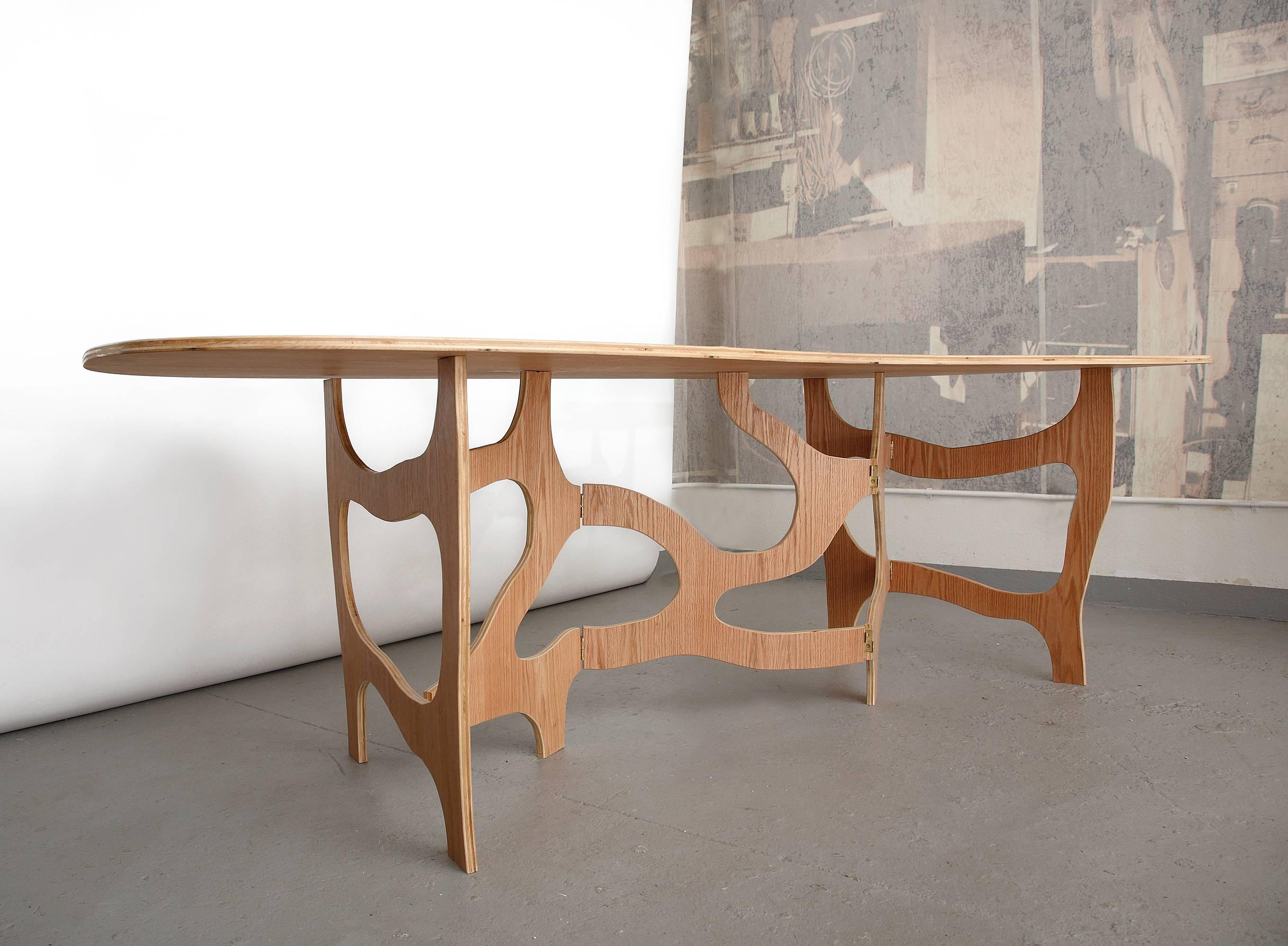 Veneer Sculpture Dining Table by Jacques Jarrige For Sale