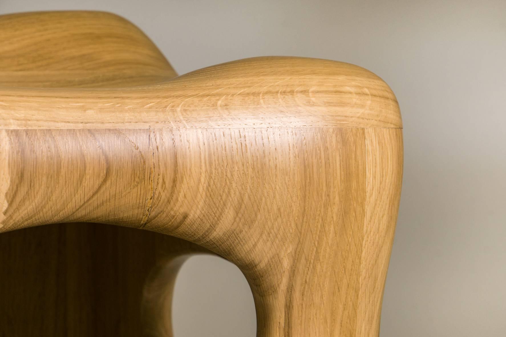 Contemporary Oak Stool by Jacques Jarrige 