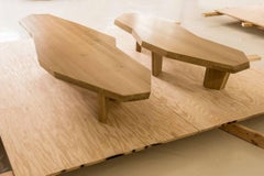 Double Coffee Table in Oak "Paula" by Jacques Jarrige