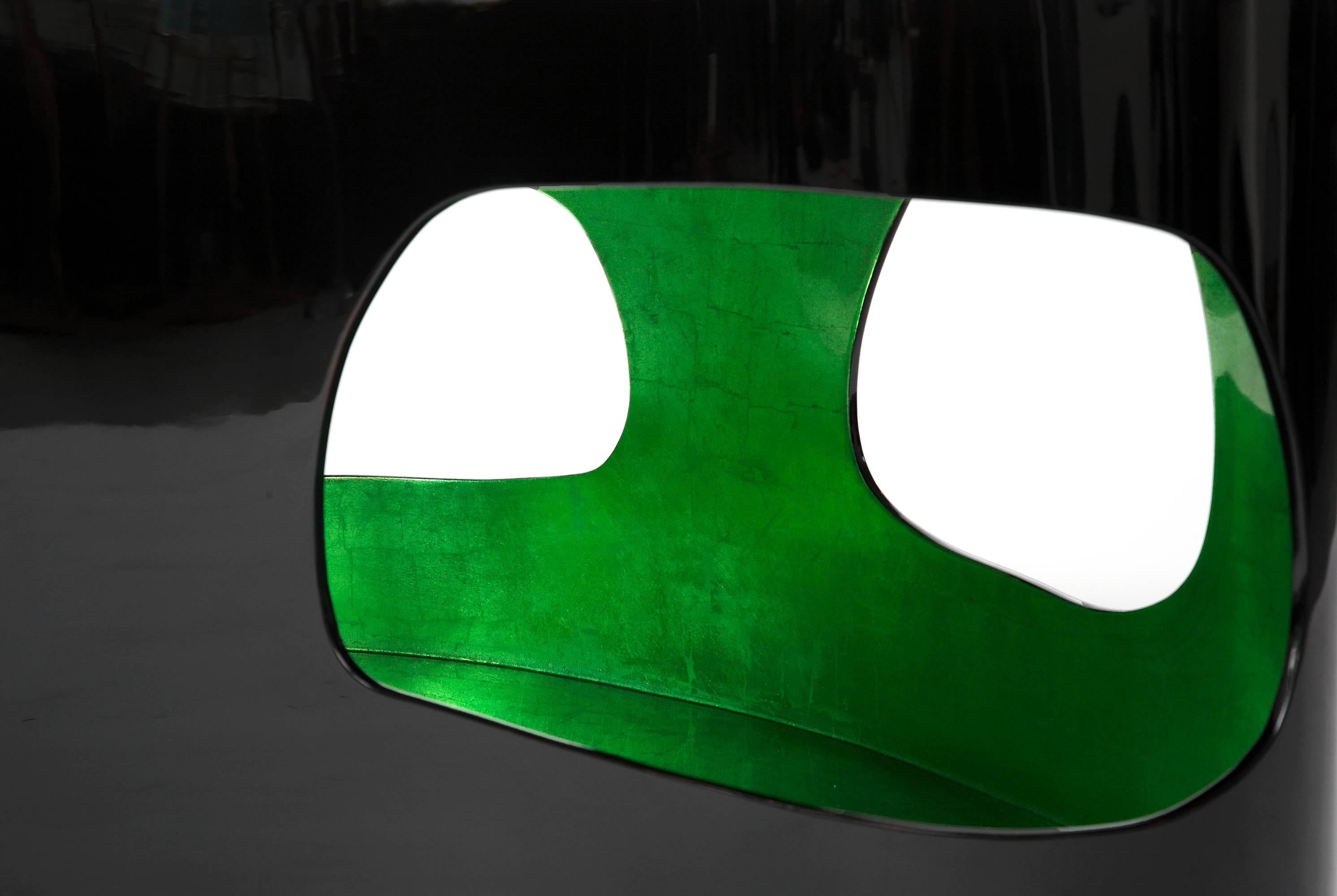 Pair of Black and Green Lacquer Coffee Tables by Jacques Jarrige 2