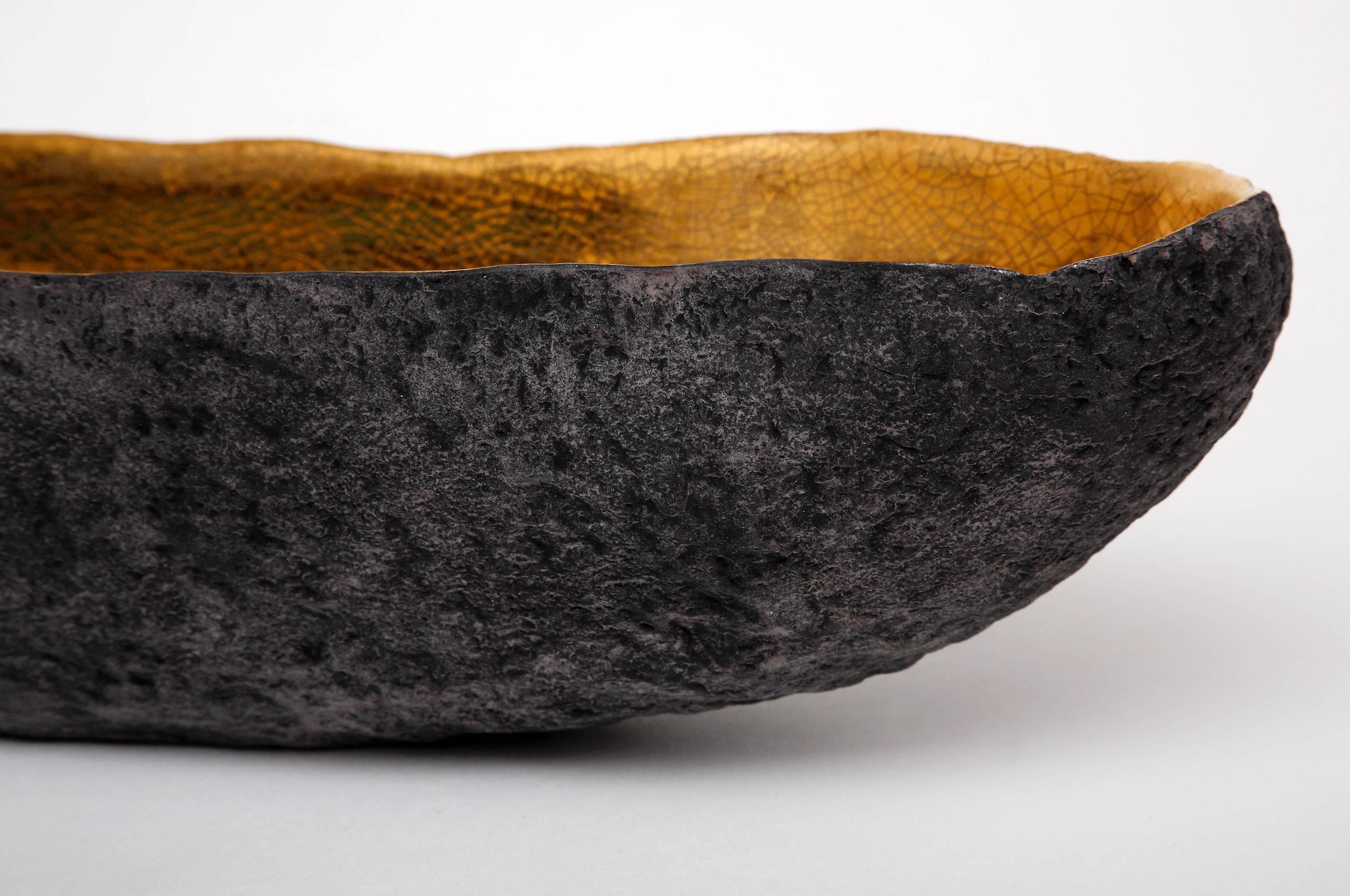 Fired Long Ceramic Vessel by Cristina Salusti