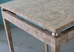 Pair of Side Tables in Eggshell and Lacquer