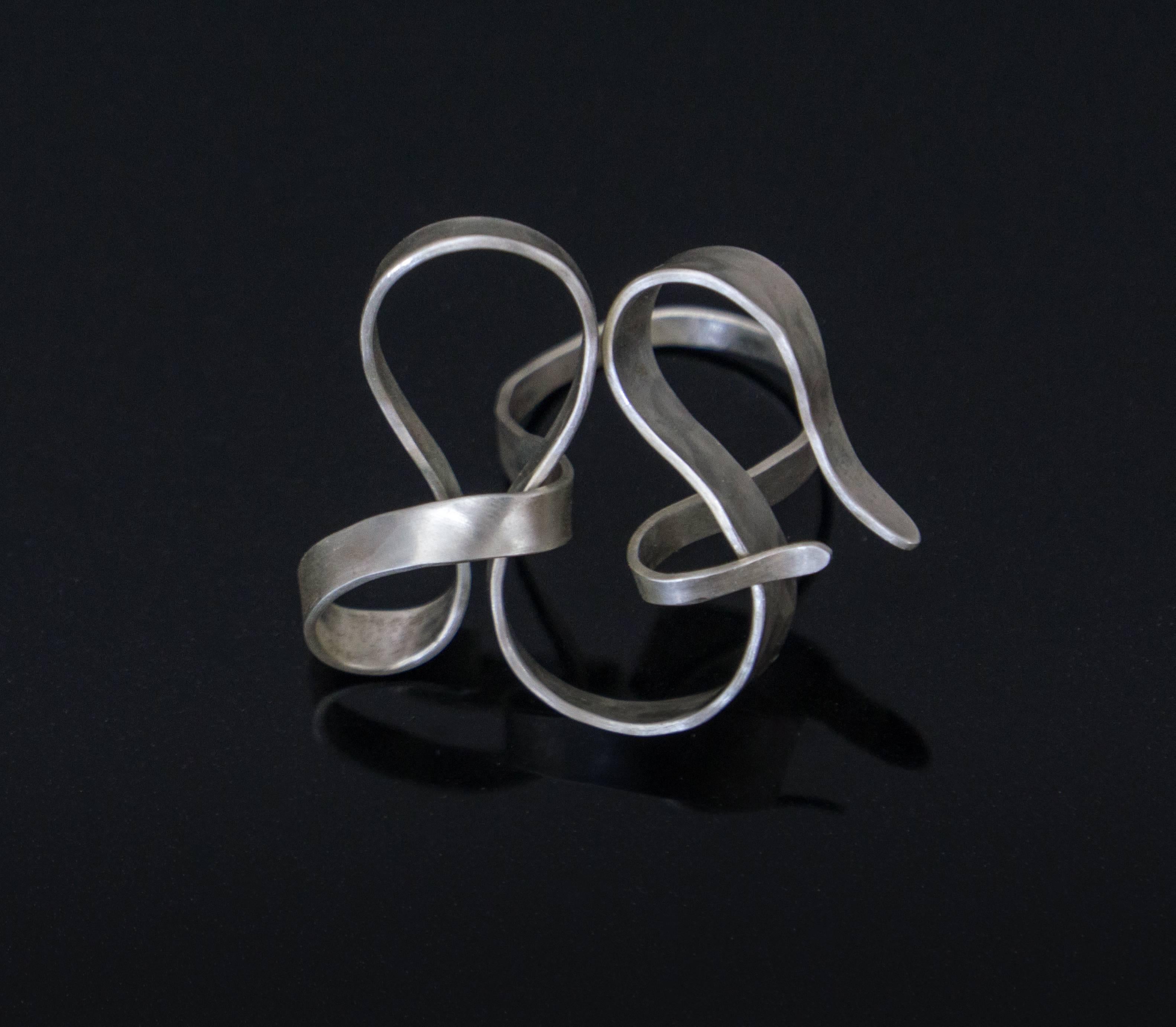 Hammered Contemporary Ring in Silver by Jacques Jarrige For Sale