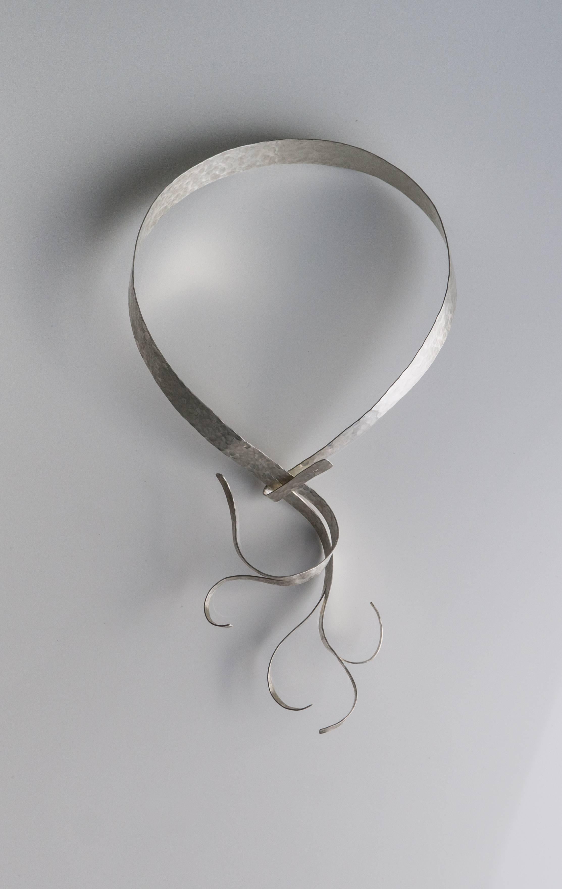 Necklace in Silver Hand-Hammered by Jacques Jarrige 