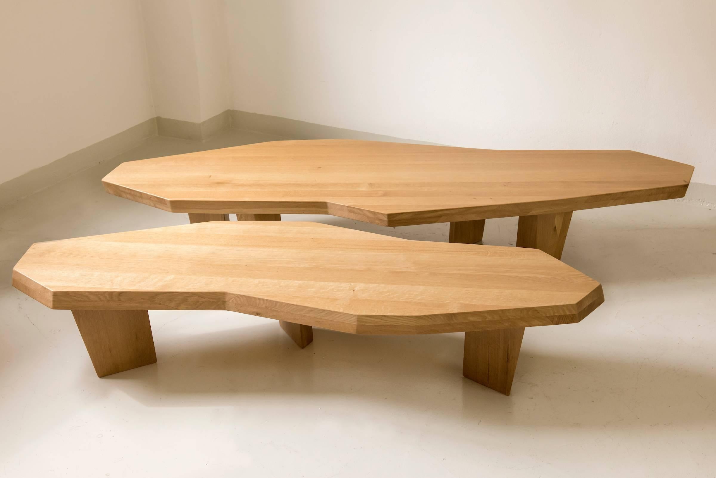 Contemporary Double Coffee Table in Oak 
