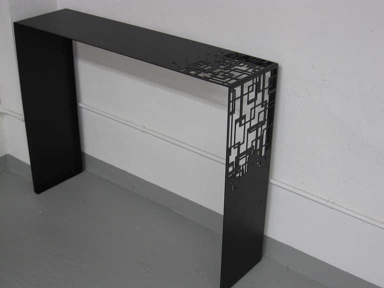 French Laser Cut Steel Console For Sale