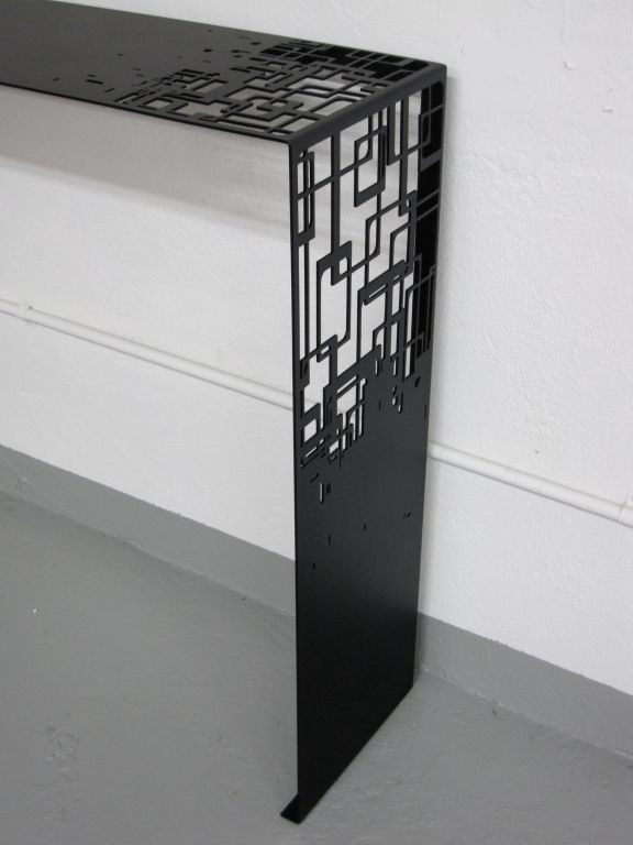 Contemporary Laser Cut Steel Console For Sale