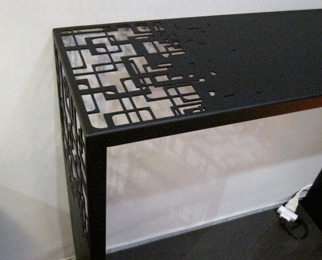 Laser Cut Steel Console For Sale 1