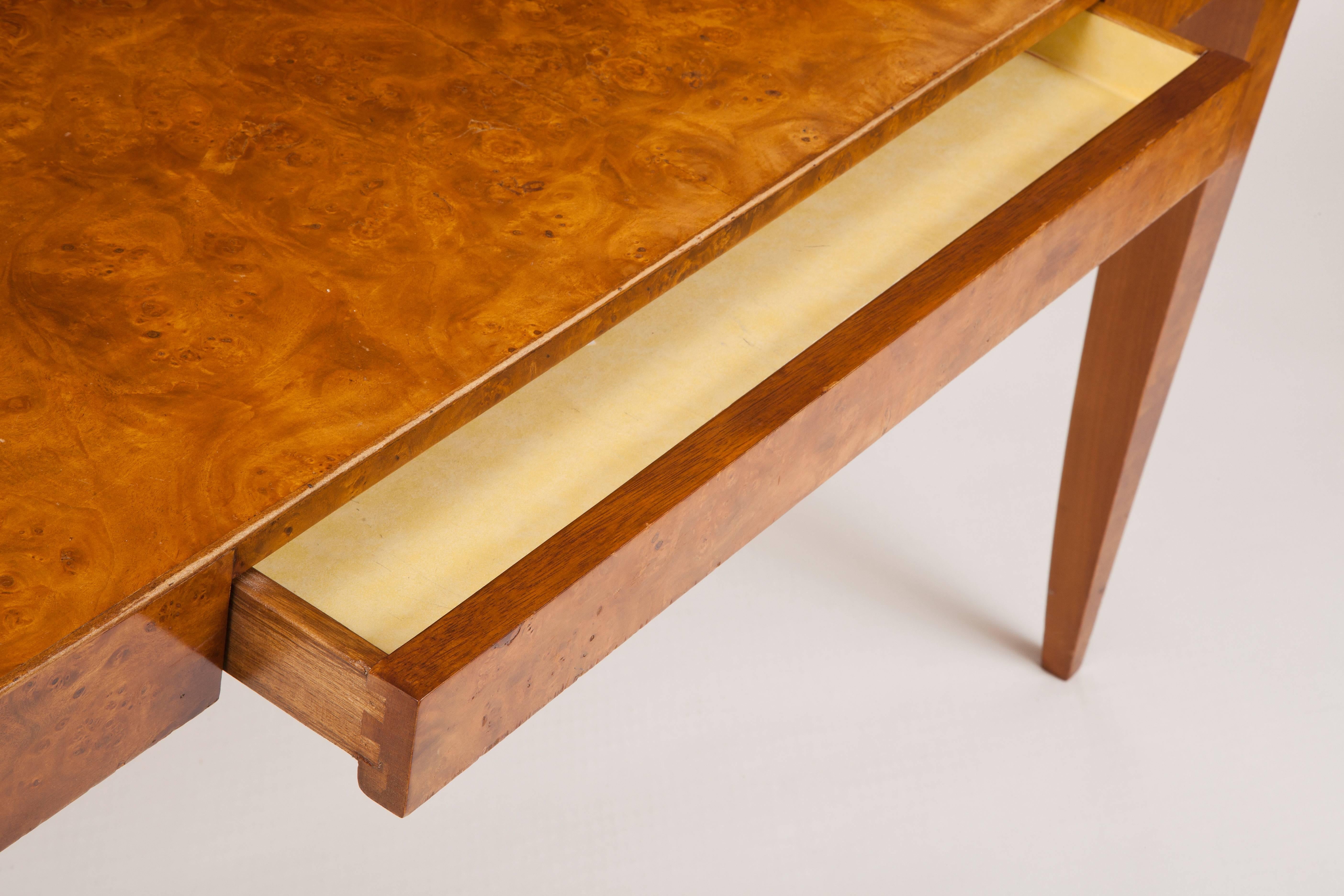 Italian Modern Burl Wood Writing Table 4