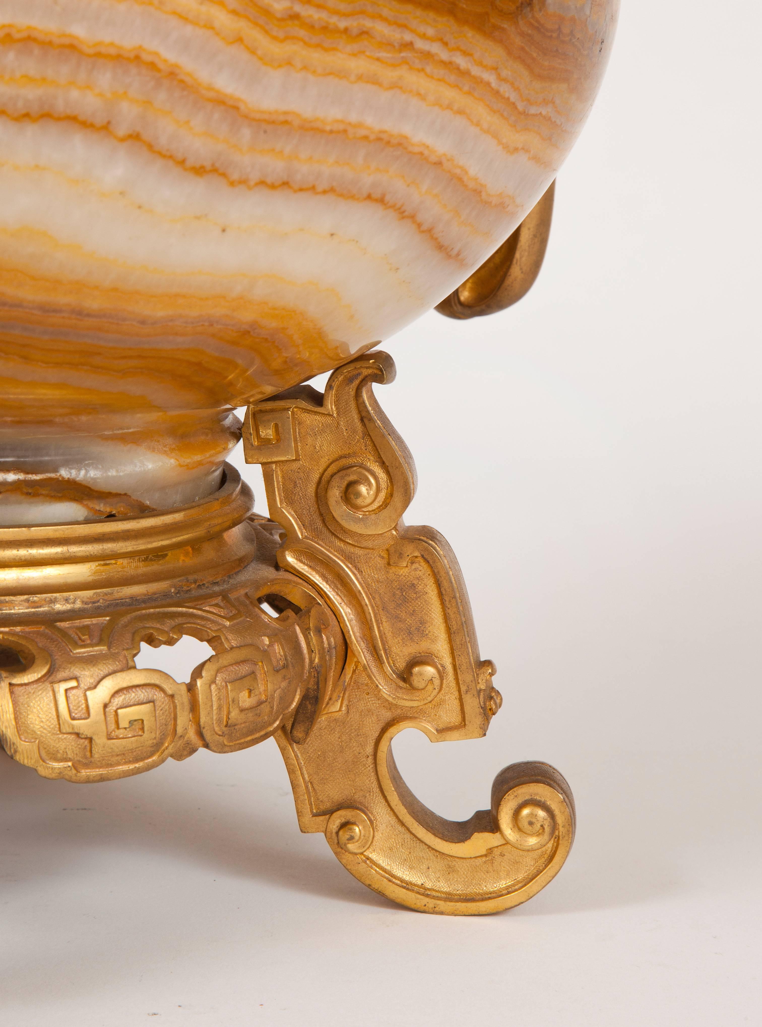 Alabaster Fine Napoleon III Urn in the Japanese Taste