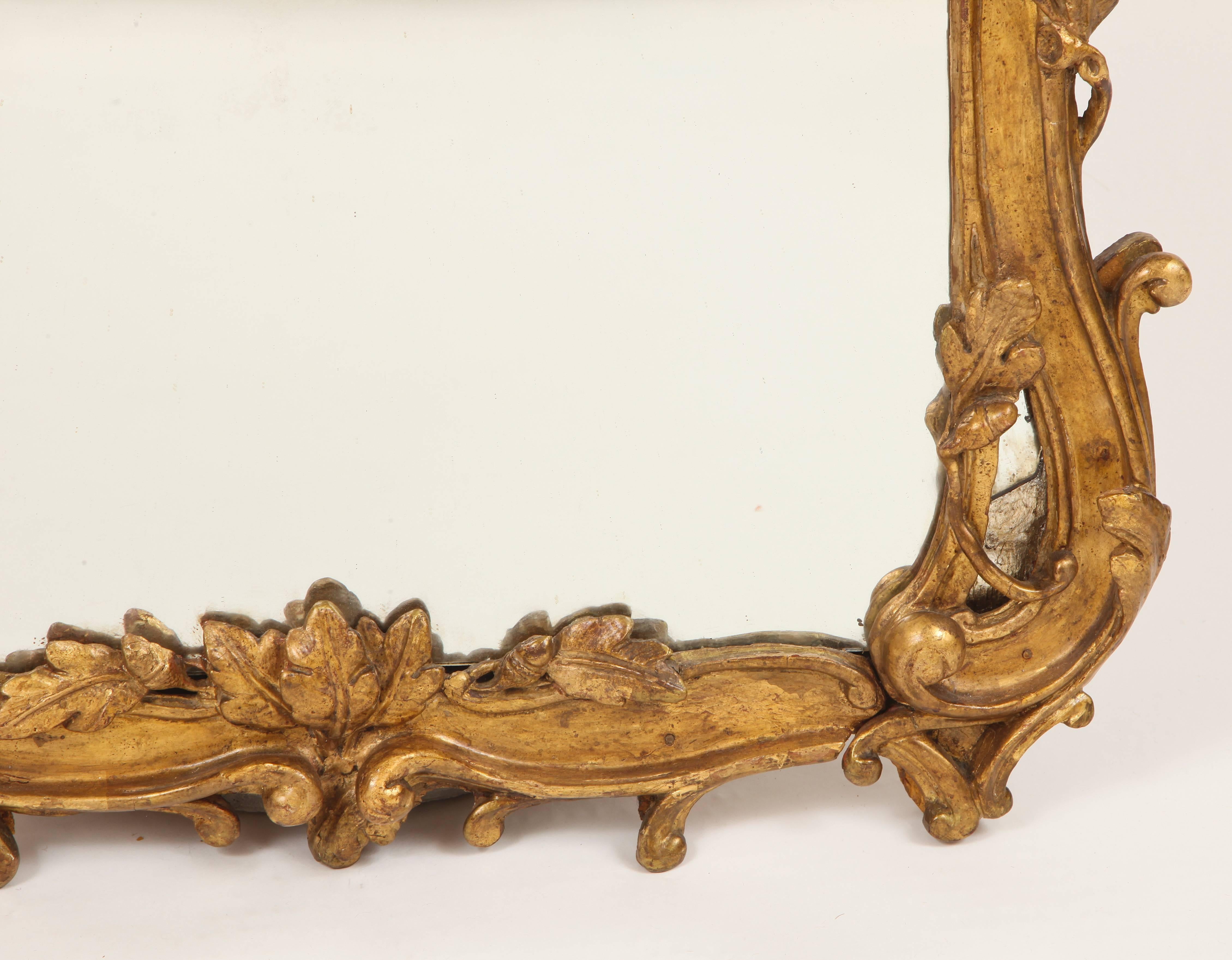 Carved Fine Louis XV Rococo Mirror For Sale