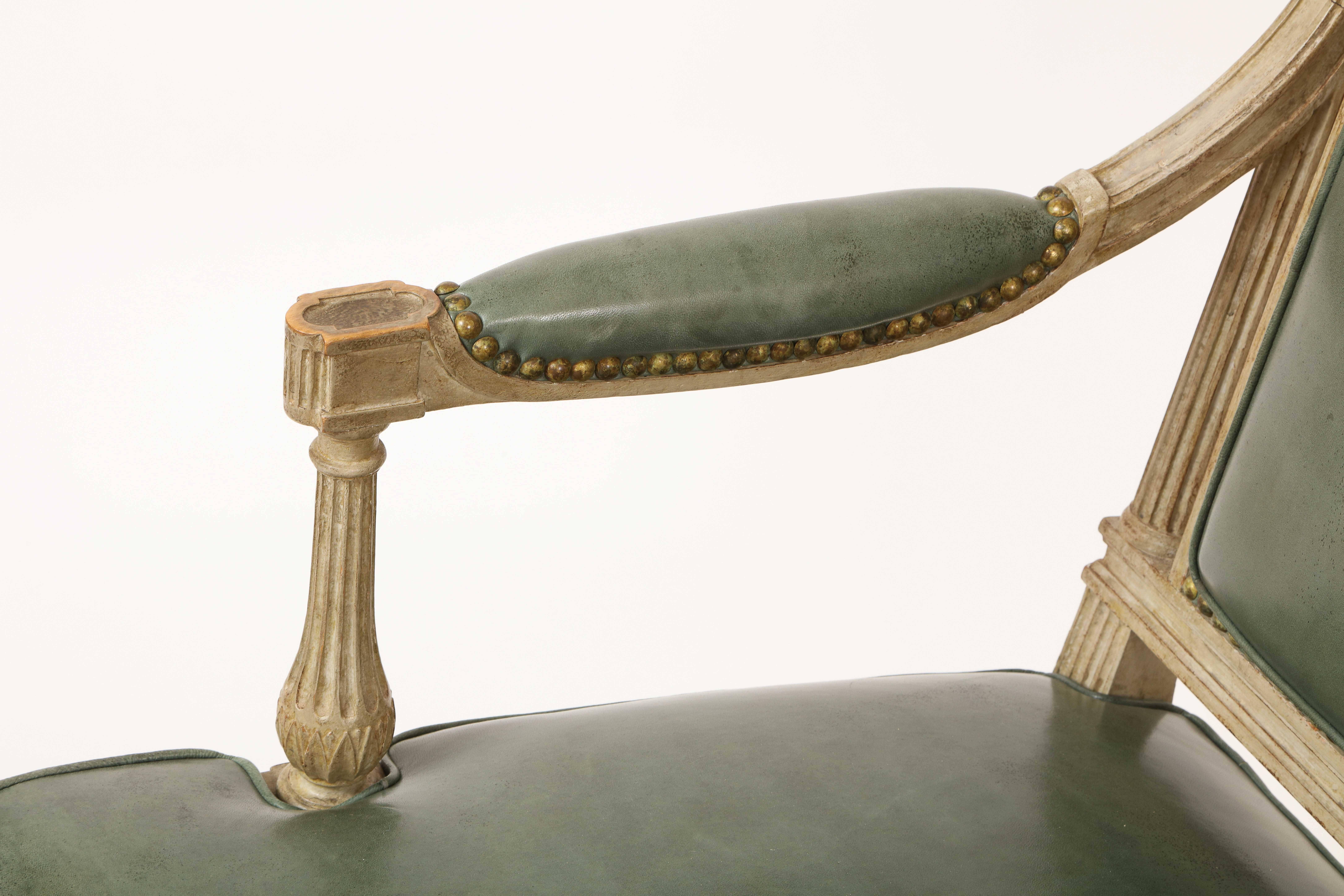 Mid-20th Century Pair of French Neoclassical Armchairs in the Louis XVI Taste by Madison Jansen