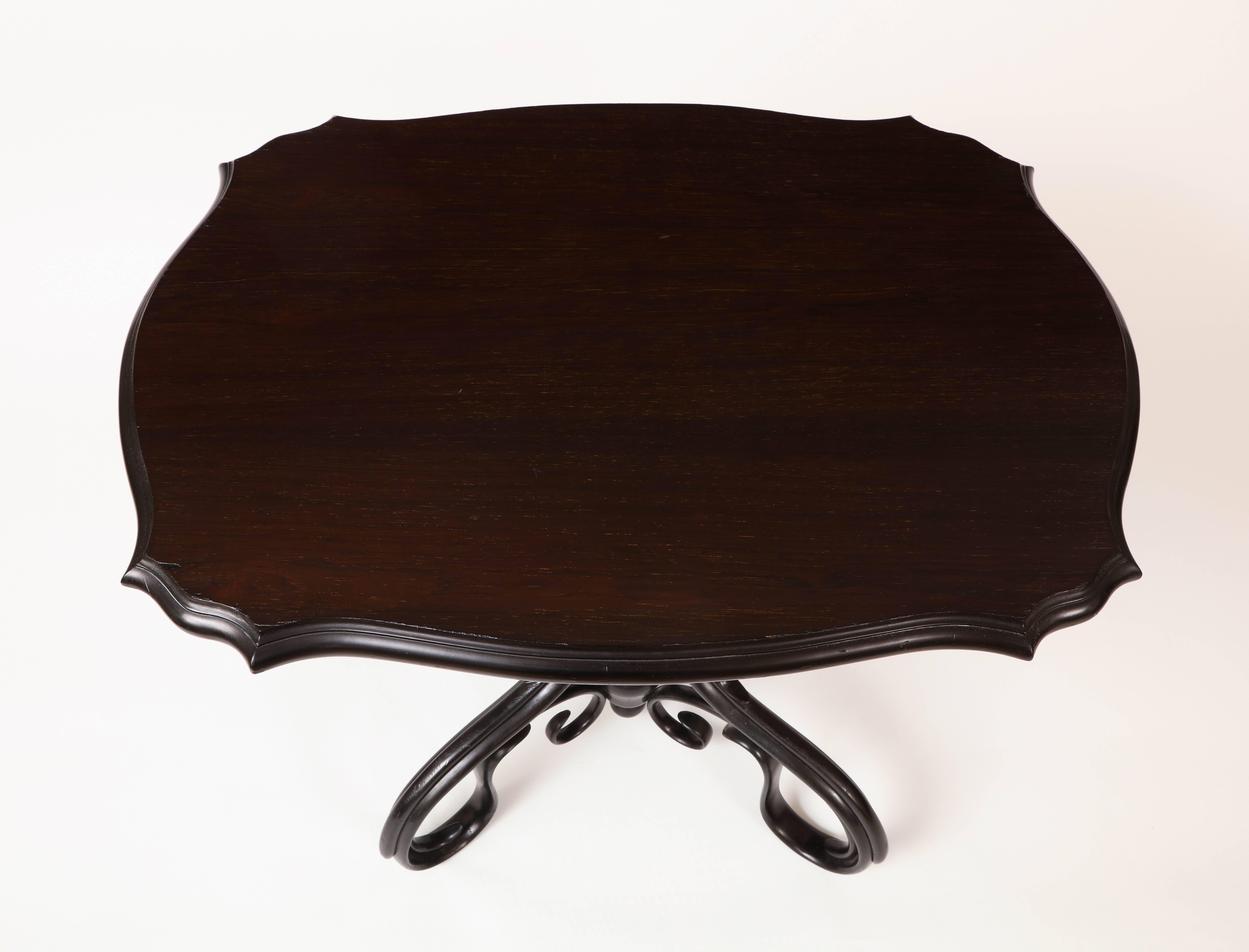 Austrian Ebonized Bentwood Table by Gebruder Thonet, circa 1880 In Excellent Condition In New York, NY