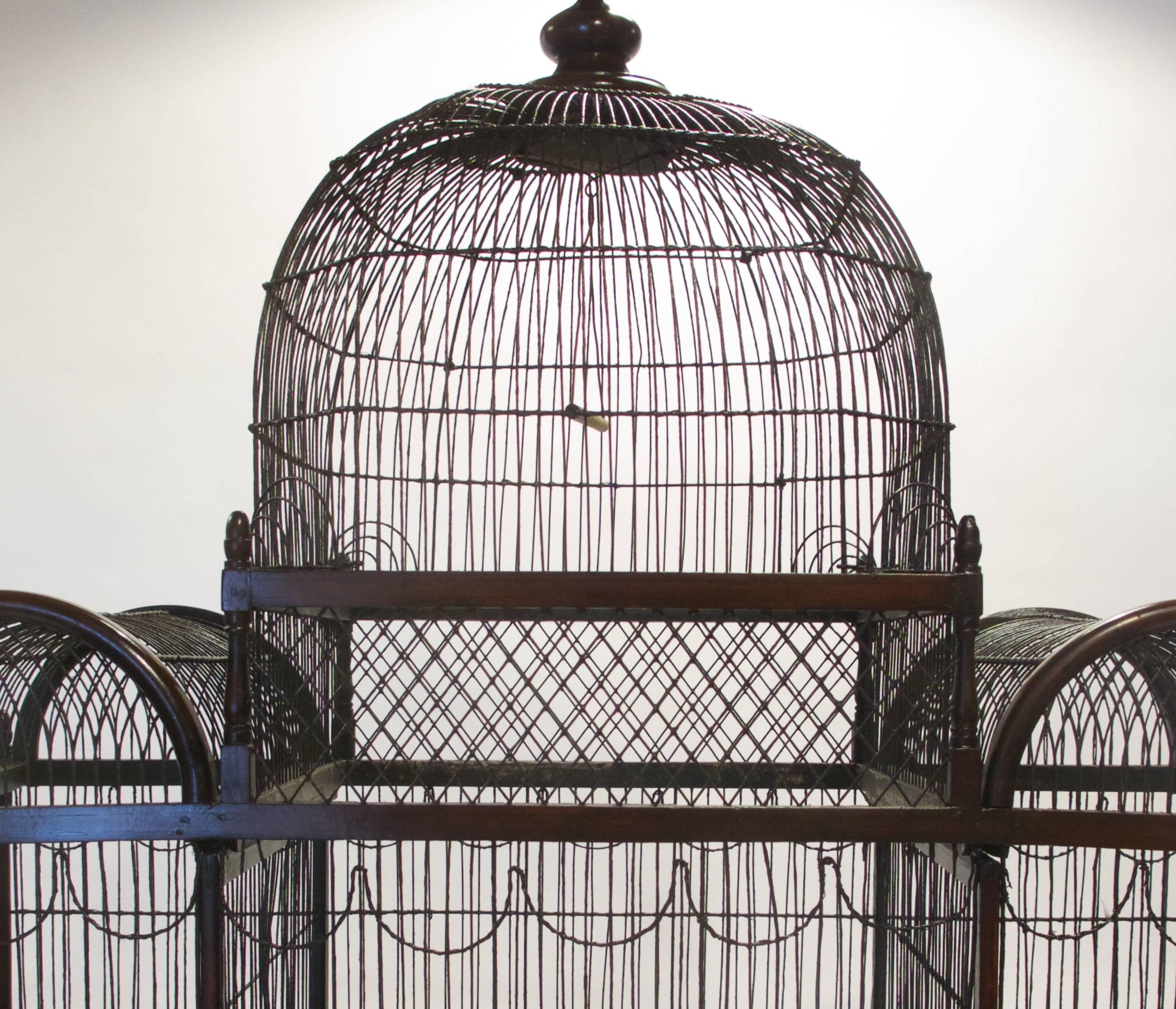 British Fine and Rare English George III Birdcage on Stand, circa 1780 For Sale