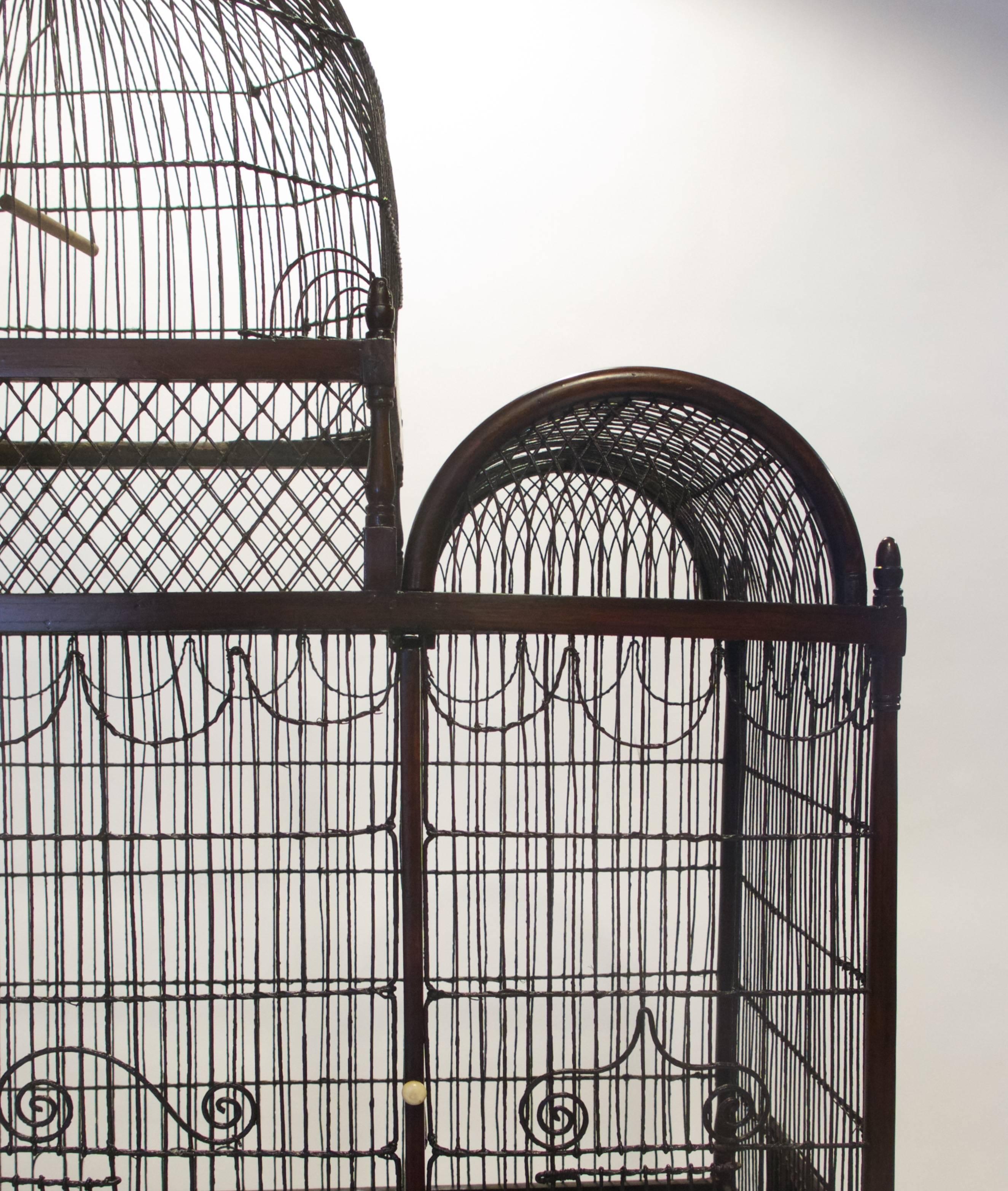 18th Century Fine and Rare English George III Birdcage on Stand, circa 1780 For Sale