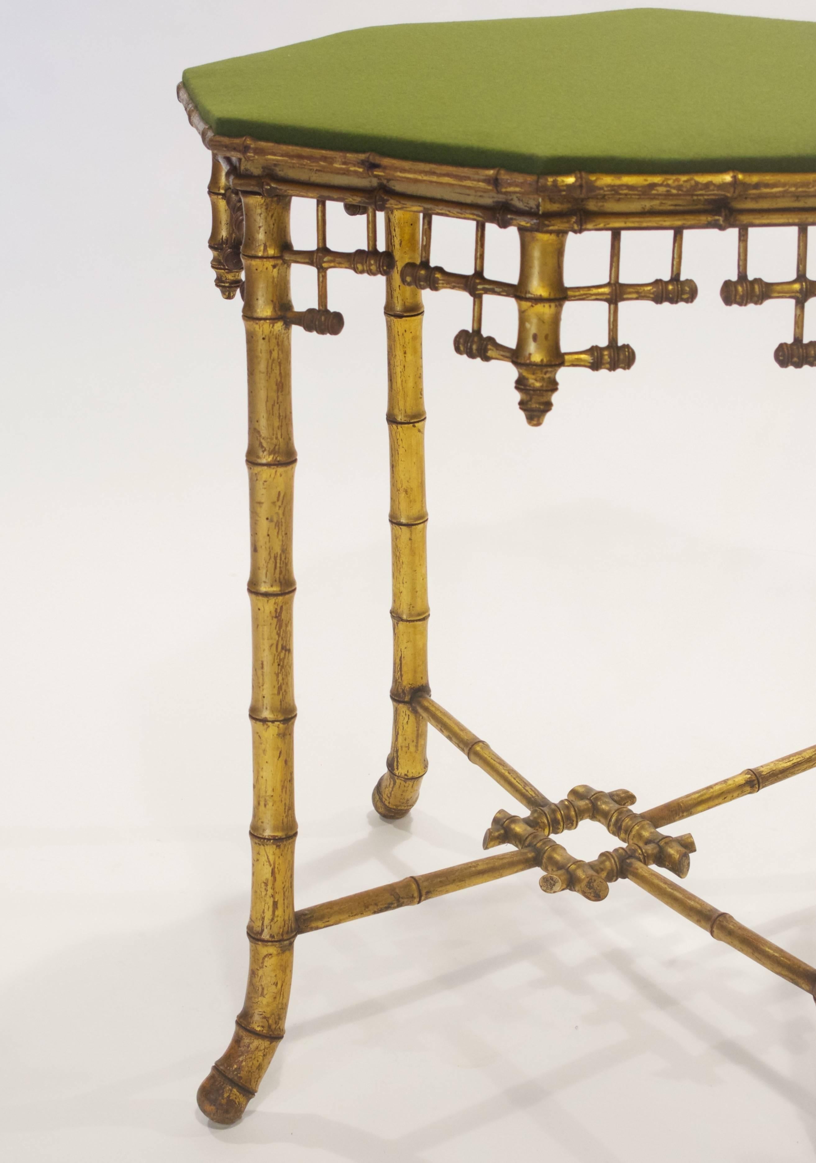 French Napoleon III Giltwood Faux Bamboo Table, circa 1870 In Good Condition For Sale In New York, NY