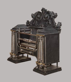 Une grille de cheminée « Hob » de qualité supérieure en fonte moulée et forgée Geo III