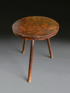Rare Geo III Burr Elm Vernacular Dairy/Cricket Table
