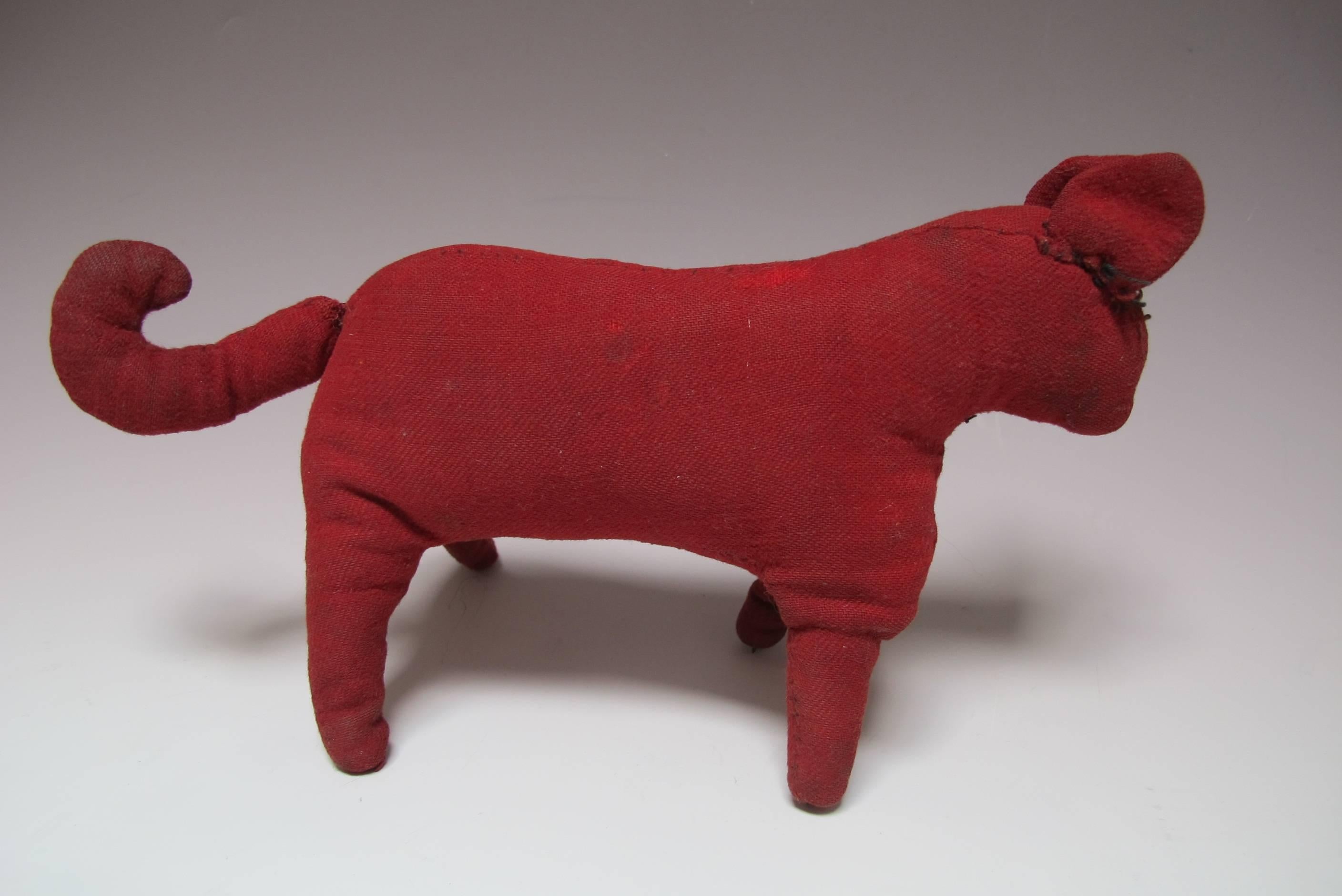 Child's Cloth Red Dog Toy In Excellent Condition In New York, NY