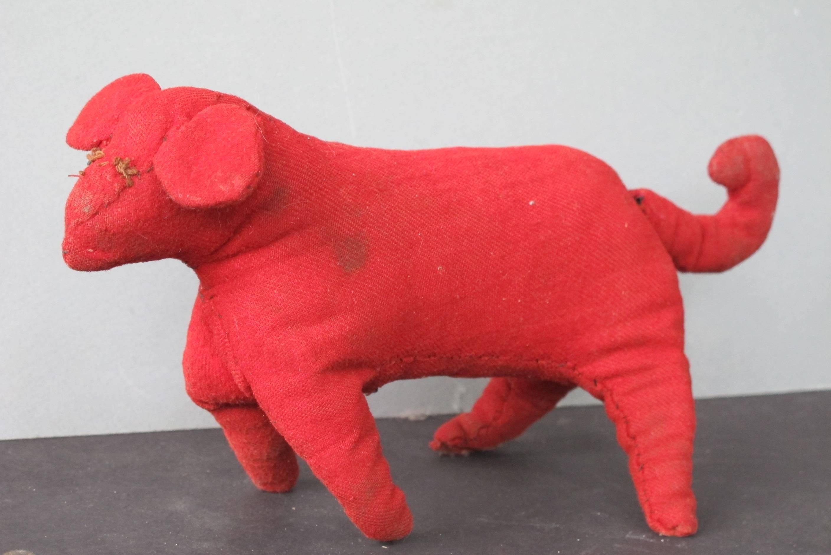 American Child's Cloth Red Dog Toy