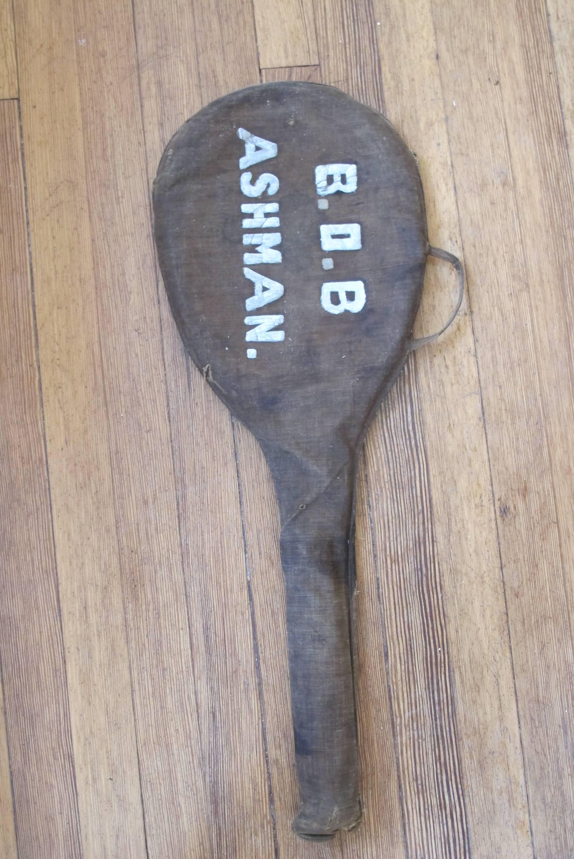 Painted Tennis Racquet Cover with a Message For Sale