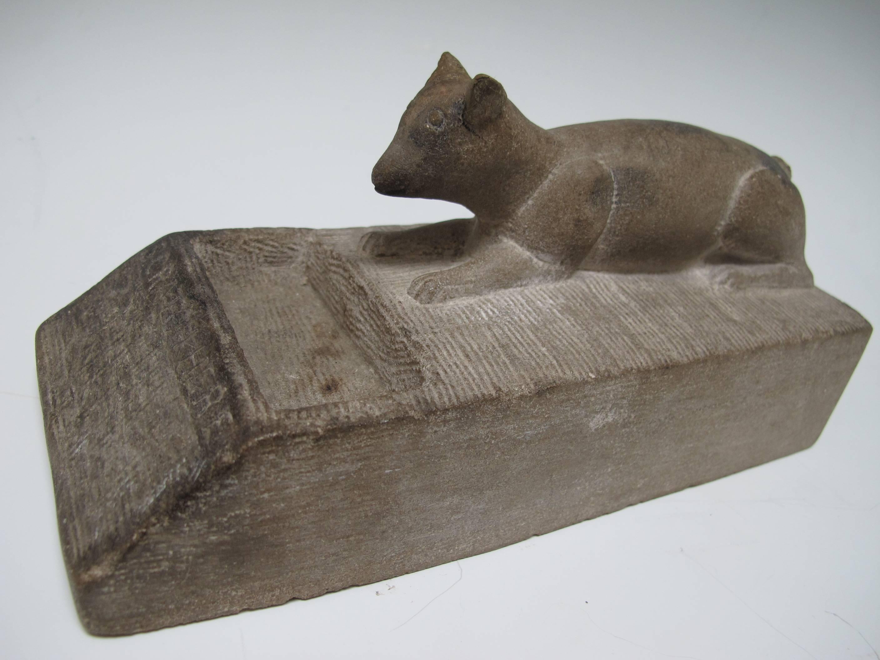 American Stone Match Holder with Dog
