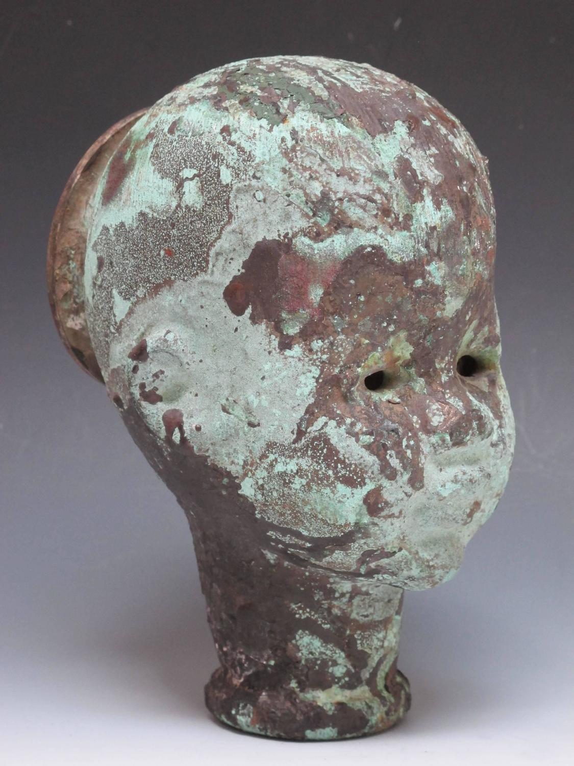 Large Copper Doll Head Mold For Sale at 1stdibs
