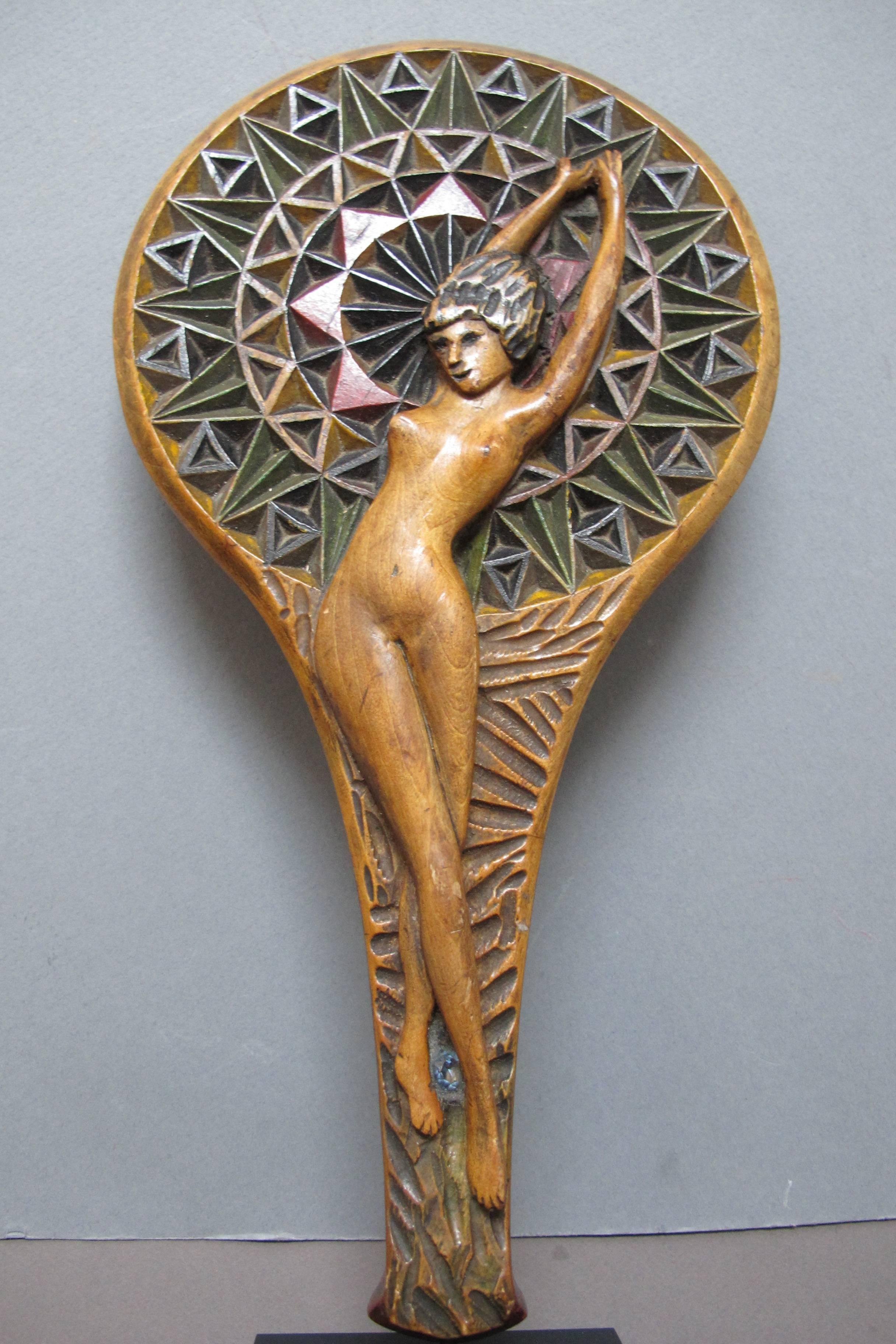 Fantasy Figural Nude Hand Mirror In Excellent Condition In New York, NY