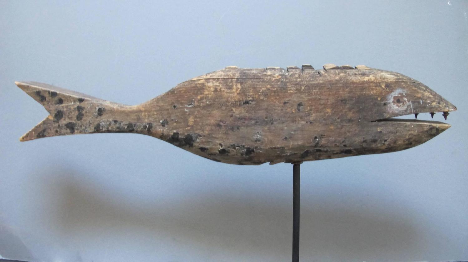 Early Wood Fish Weathervane For Sale at 1stdibs