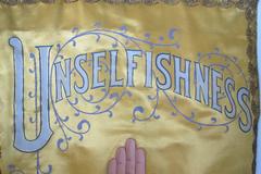 Odd Fellows Lodge Unselfish Painted Banner
