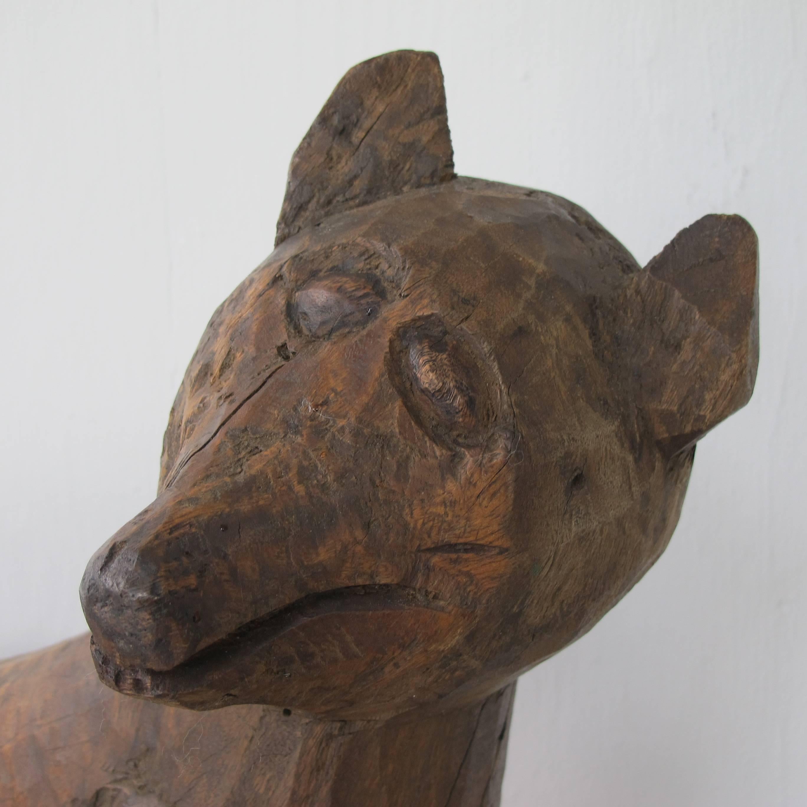Carved Wood Fox Pouncing For Sale 1