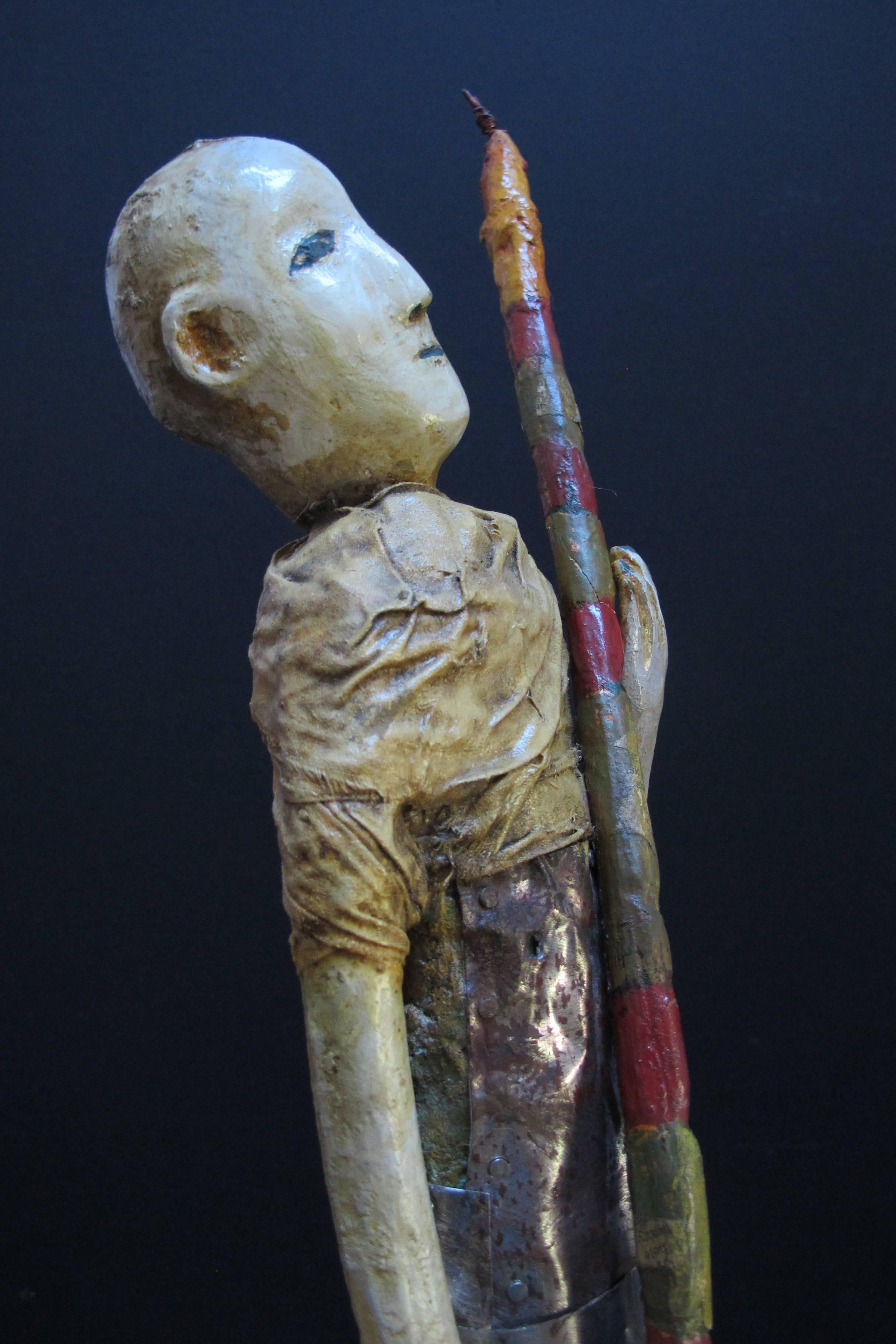 Outsider Art Terry Turrell Figural Sculpture Snake Handler For Sale