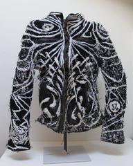 Robert Adale Davis Obsessively Stitched Leather Jacket with Lizard