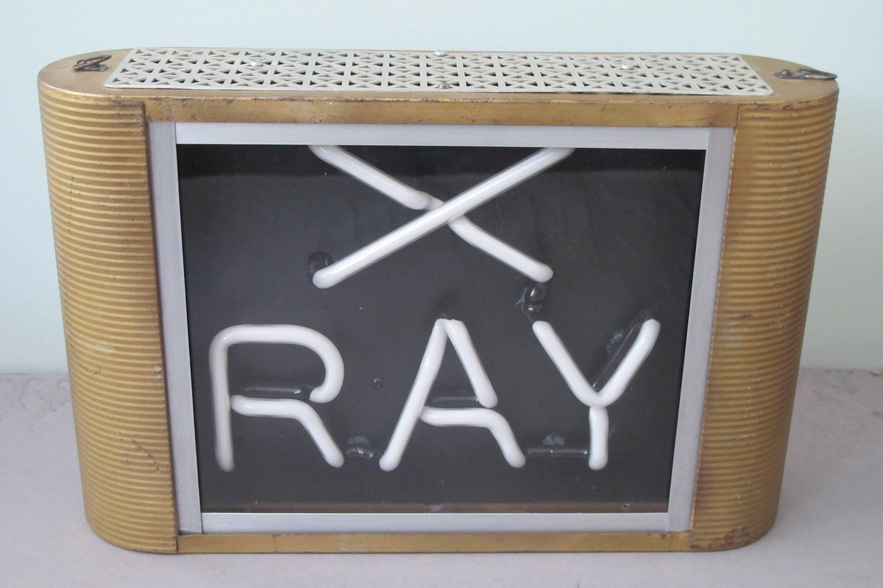 American X-Ray Neon Sign in Metal Case