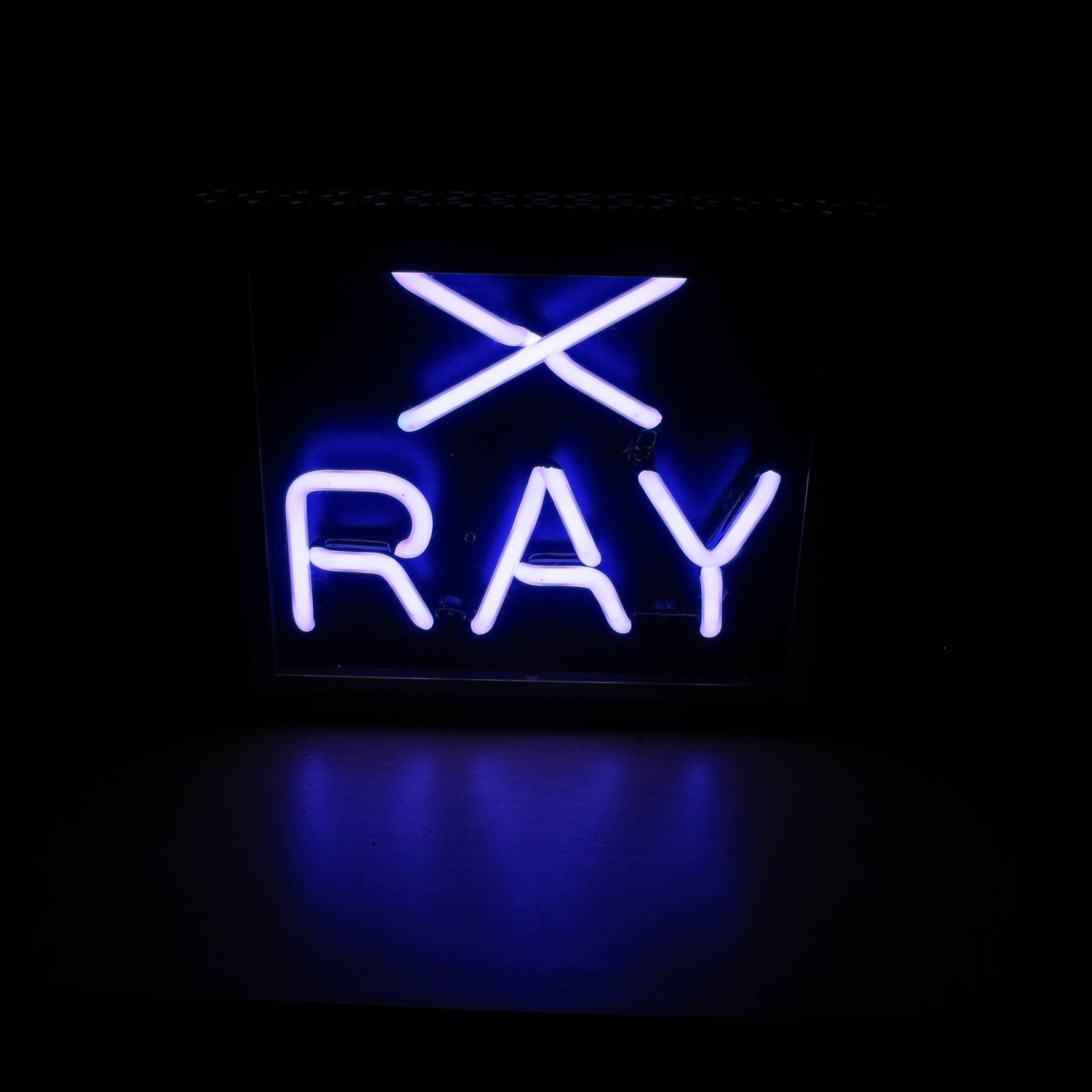 X-Ray Neon Sign in Metal Case In Excellent Condition In New York, NY
