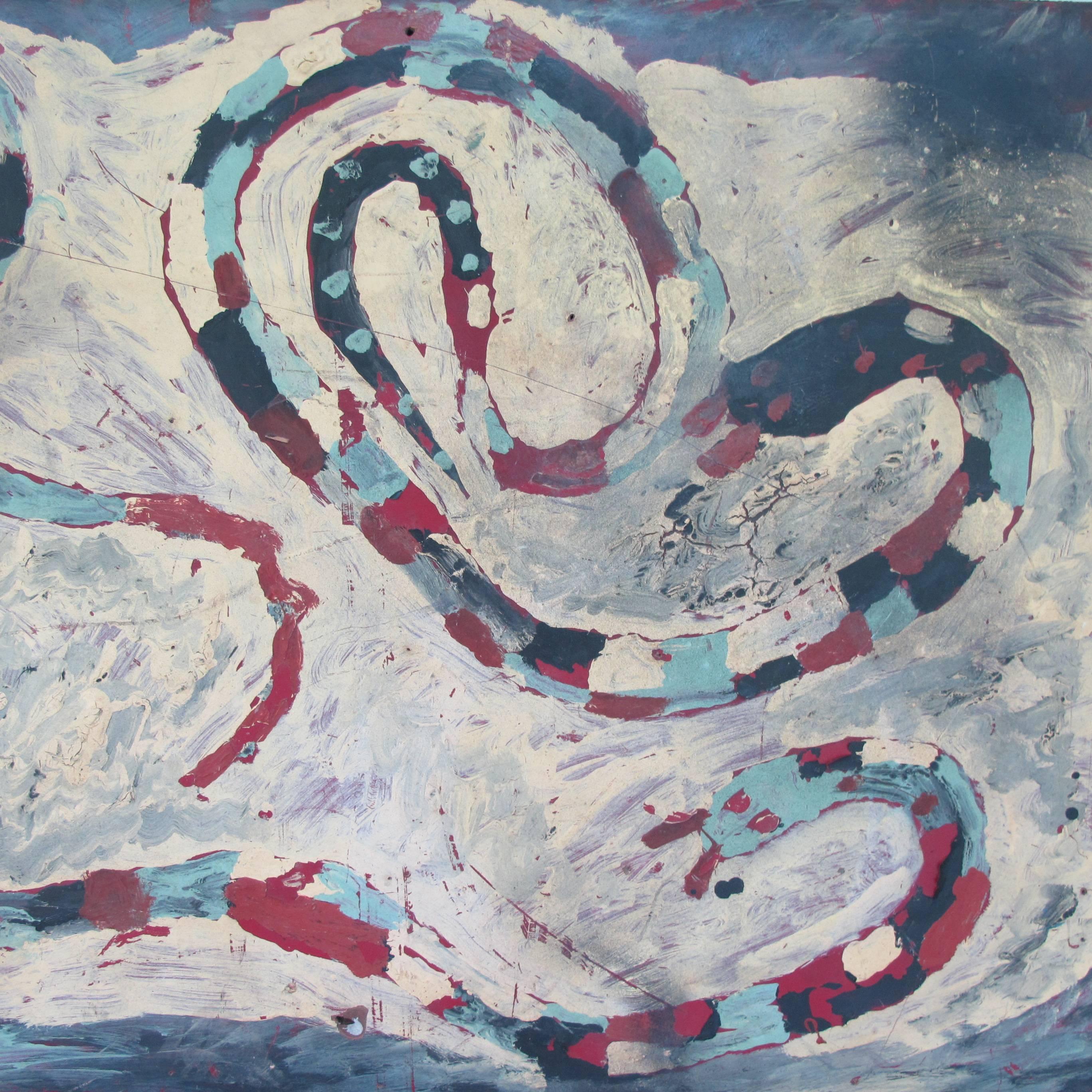 Painting of Snakes by Outsider Artist Clyde Jones In Excellent Condition In New York, NY