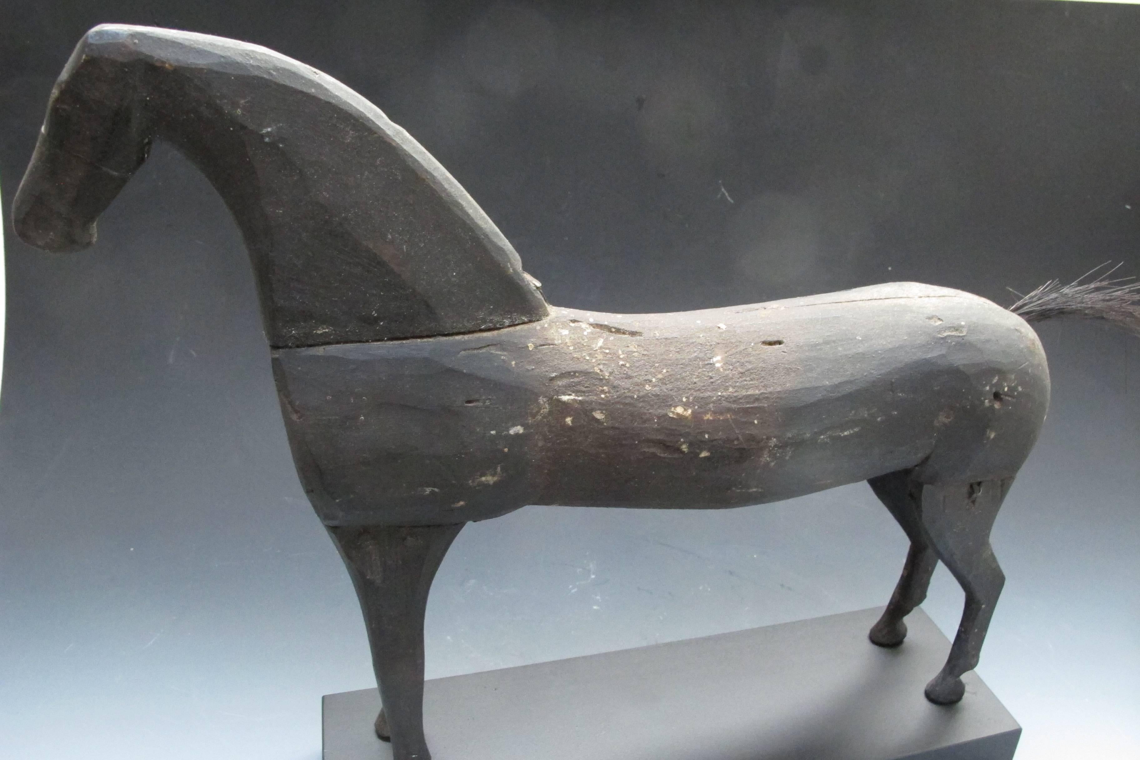 American Carved Wood Horse Folk Sculpture For Sale