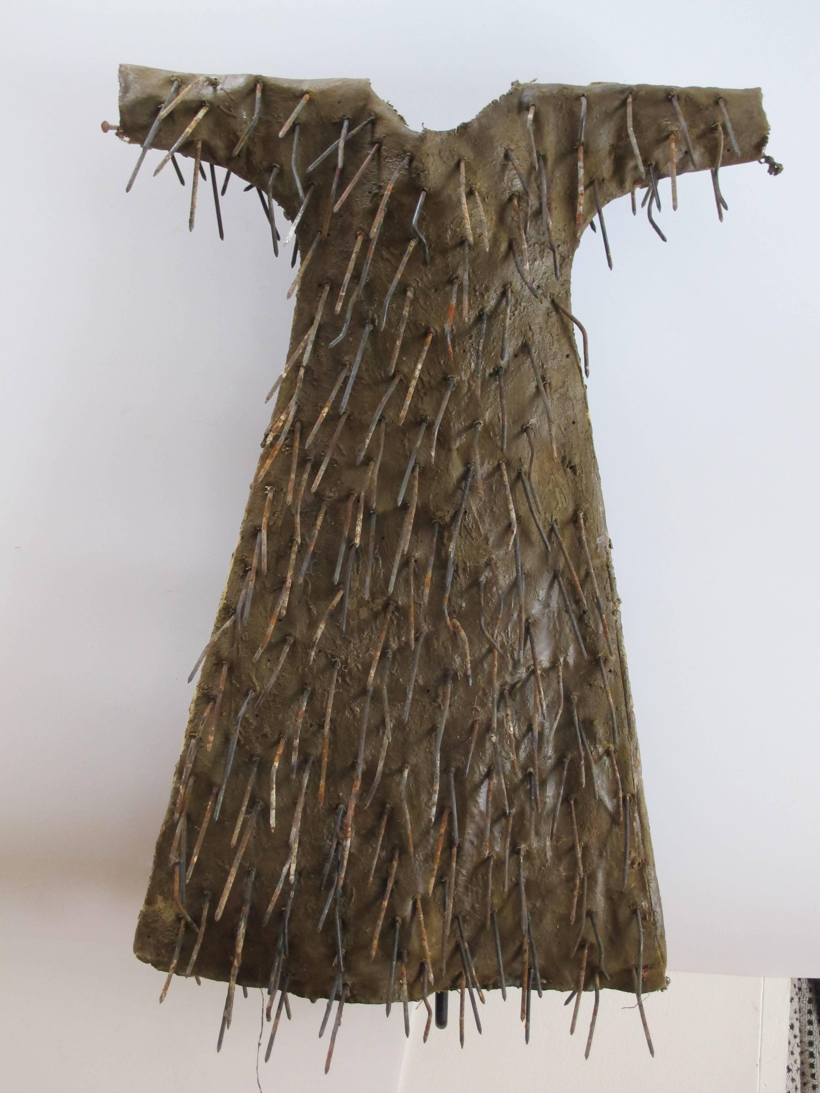 Outsider Art Nail Dress by Larry Calkins For Sale