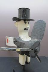 Man in Top Hat Whirligig Folk Art