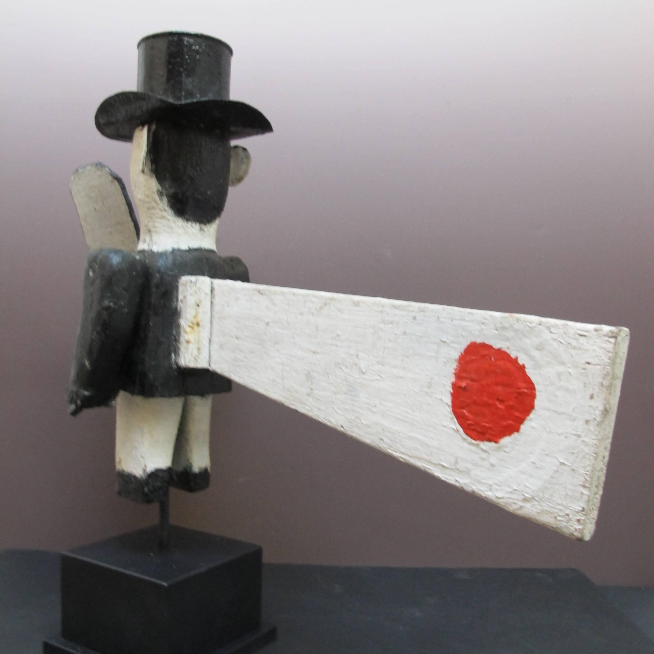 American Man in Top Hat Whirligig Folk Art For Sale