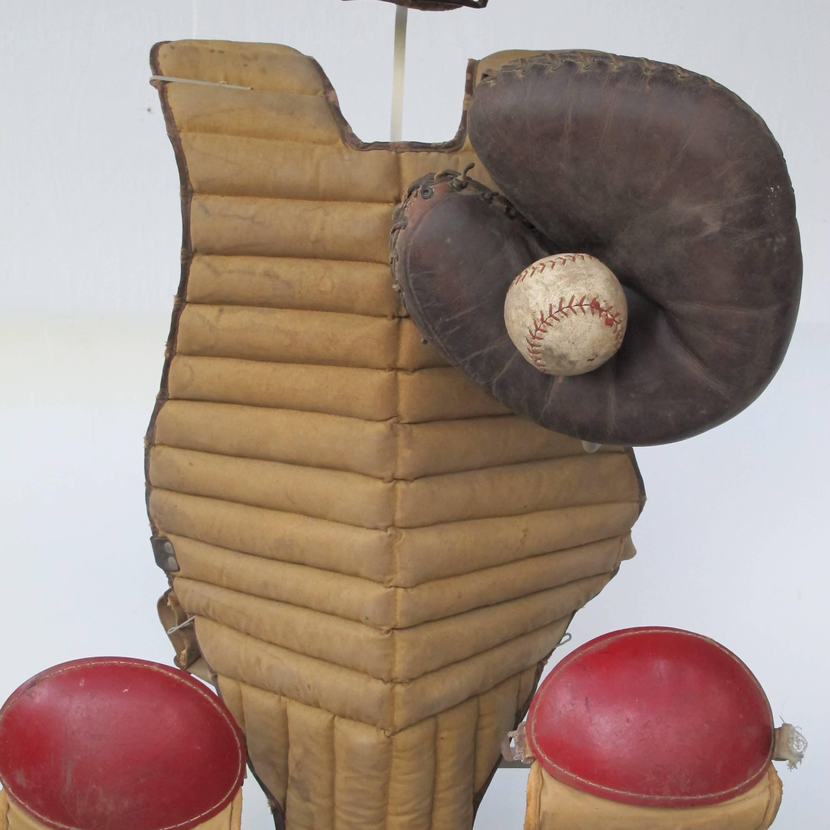 American Invisible Catcher Baseball Figure with Mask, Mitt and Pads