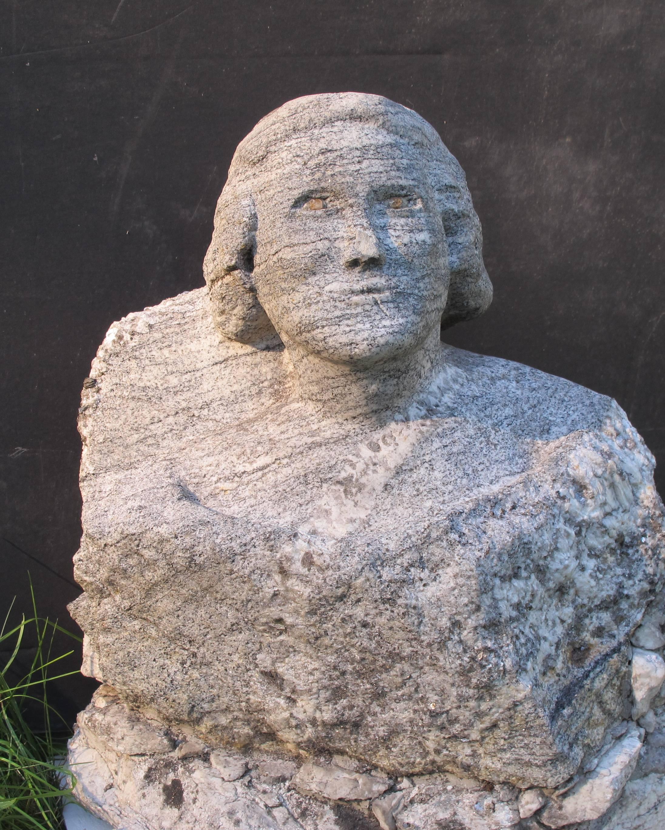 Folk Art Granite George Washington Sculpture For Sale