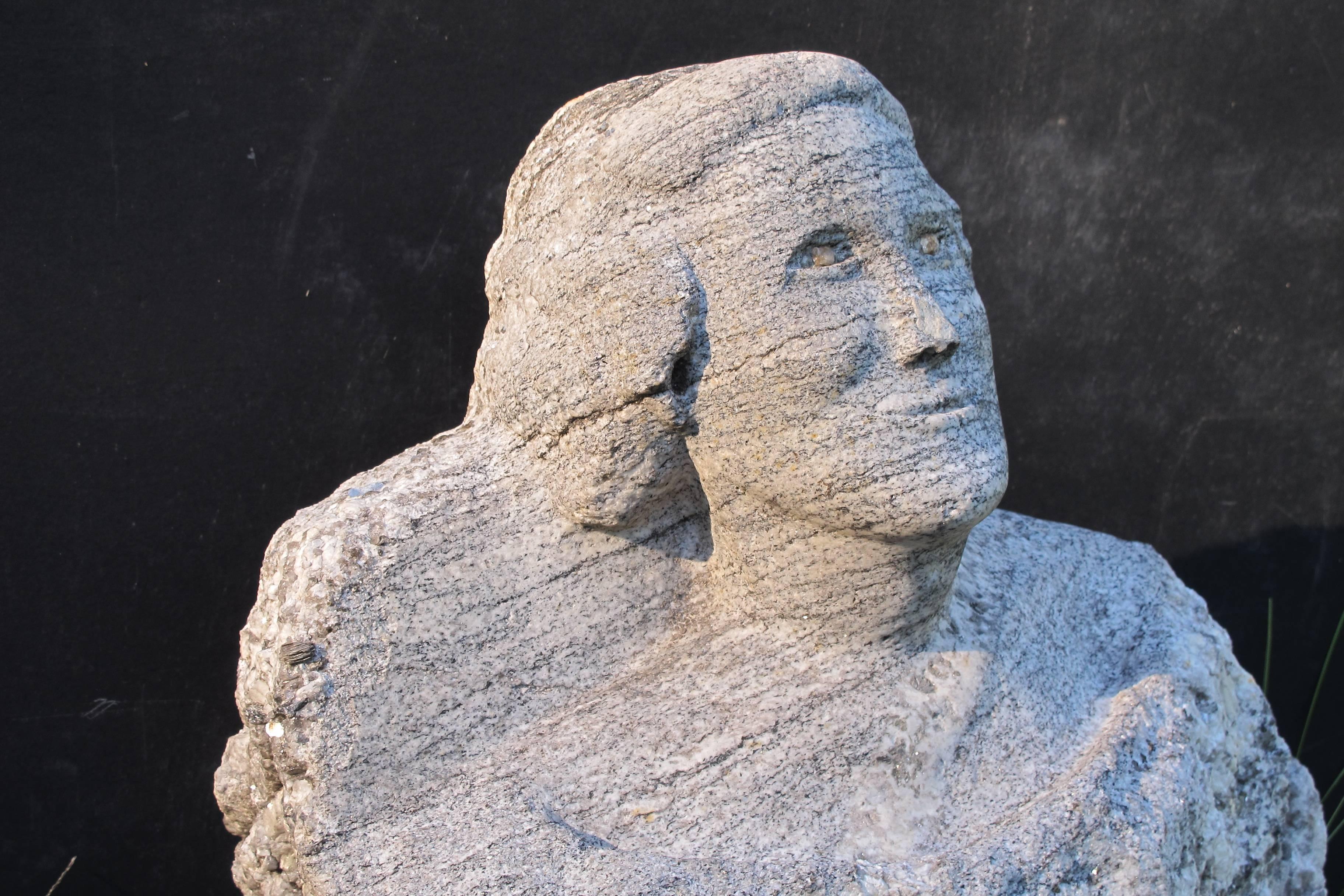 Carved Granite George Washington Sculpture For Sale
