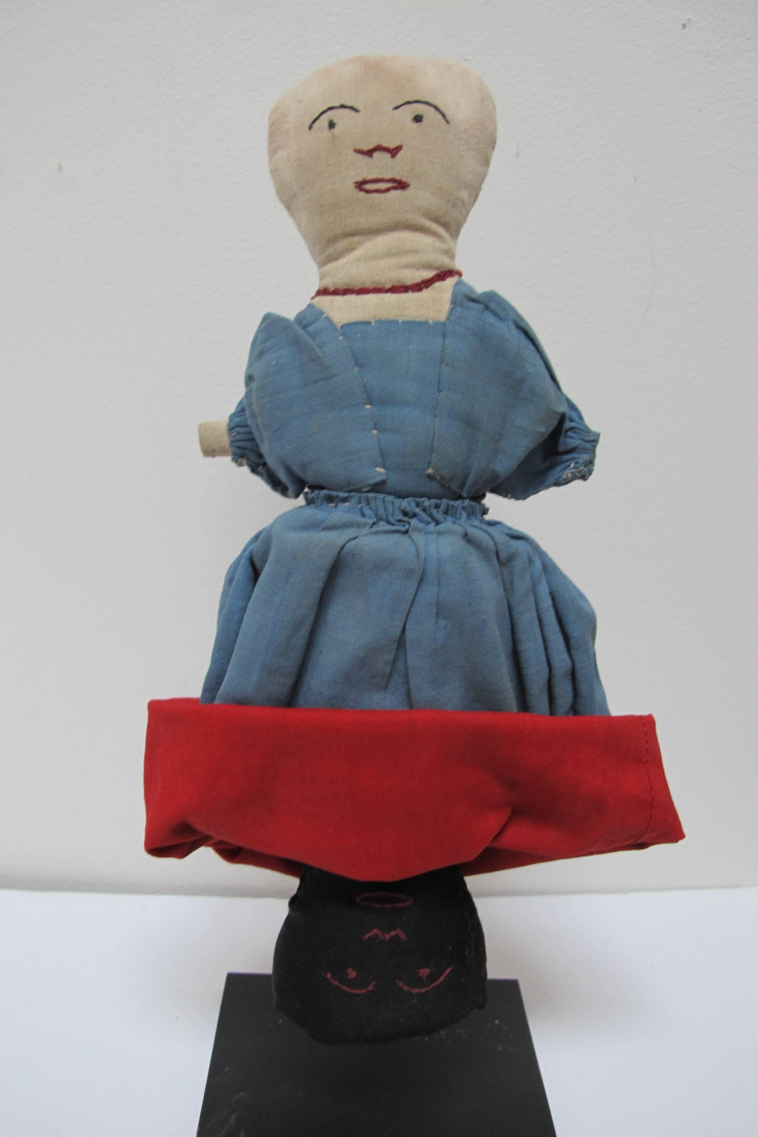 20th Century Cloth Topsy Turvy Reversible Black and White Doll